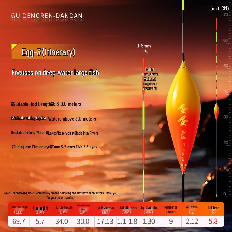 Windproof, Wave-Resistant Crystal Tail Fishing Float for Grass and Crucian Carp - Anti-Drift Design
