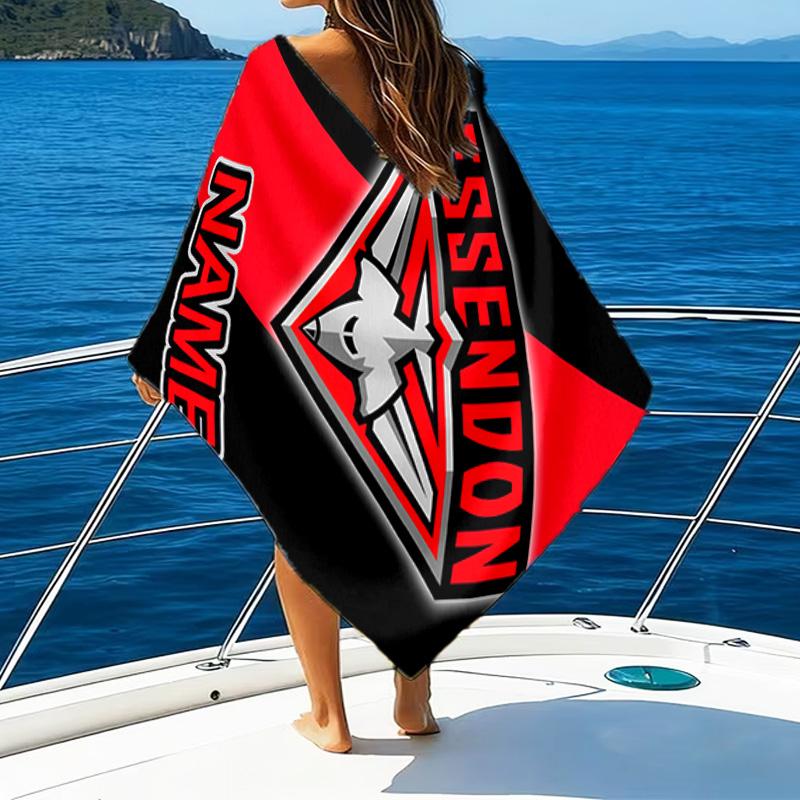 1pc Football20 Beach Towel with Custom Name, Beach/Swimming/Bath/Picnic/Camping Towel, Suitable for Seaside Beaches