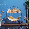Rotatable Sandscape Moving Sand Art Picture Flowing Sand Painting Round Glass Quicksand 3D Hourglass Office Home Decor Gifts