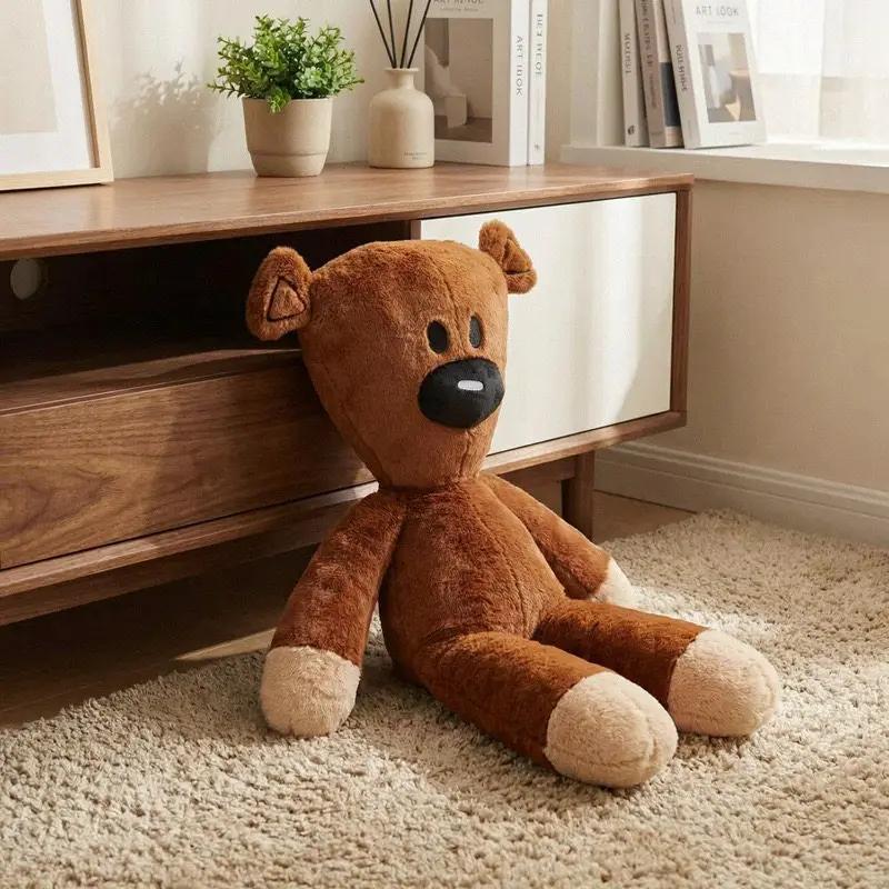 Uroczy Pan. Pluszowy Miś Fasolowy Miękki Puszysty Brązowy Pluszak Wypchany Miś Pluszowa Zabawka Przytulna Poduszka Sofa Łóżko Wystrój Domu