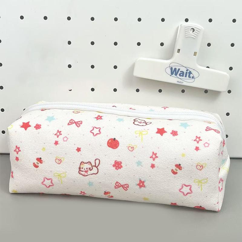 Cute Cat Print Pencil Case Bag Pouch Teach Gift Gadget Bag Storage Makeup Bag Stationary Bag