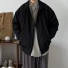 Men's Japanese Style Retro Stand Collar Raglan Sleeve Cotton Jacket - Autumn Winter Loose Fit