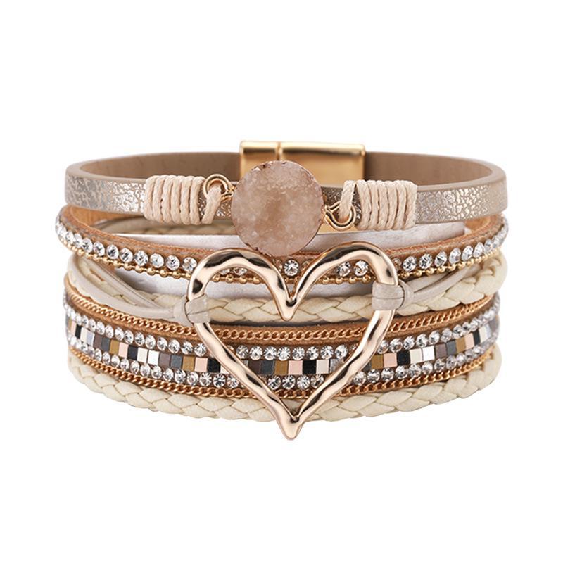 Braccialetto dell'amore bohémien multistrato europeo e americano – Gioiello alla moda regalo per ragazze