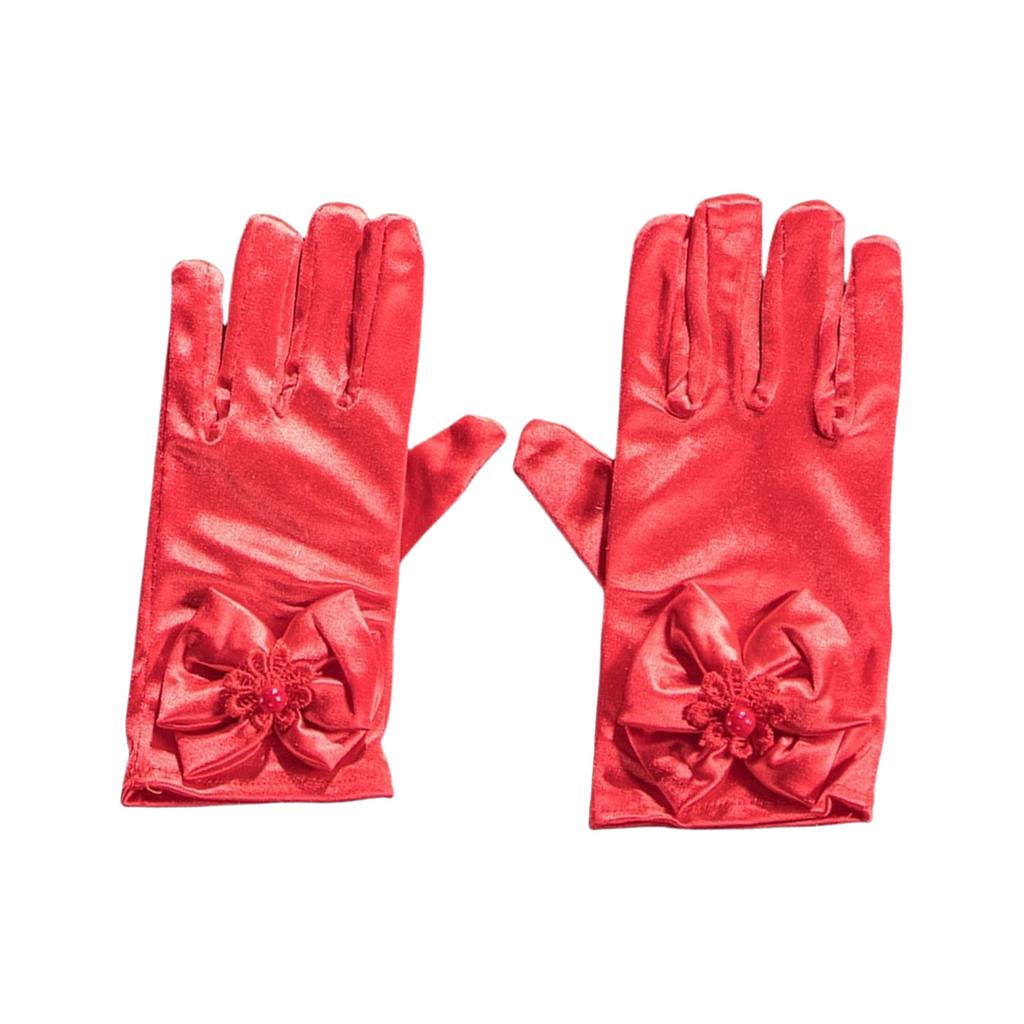 Bowknot Kid Gloves for Funeral Formal Tuxedo Parades Costume Gloves Halloween Bowknot Gloves Girls Boys Cosplay Supplies