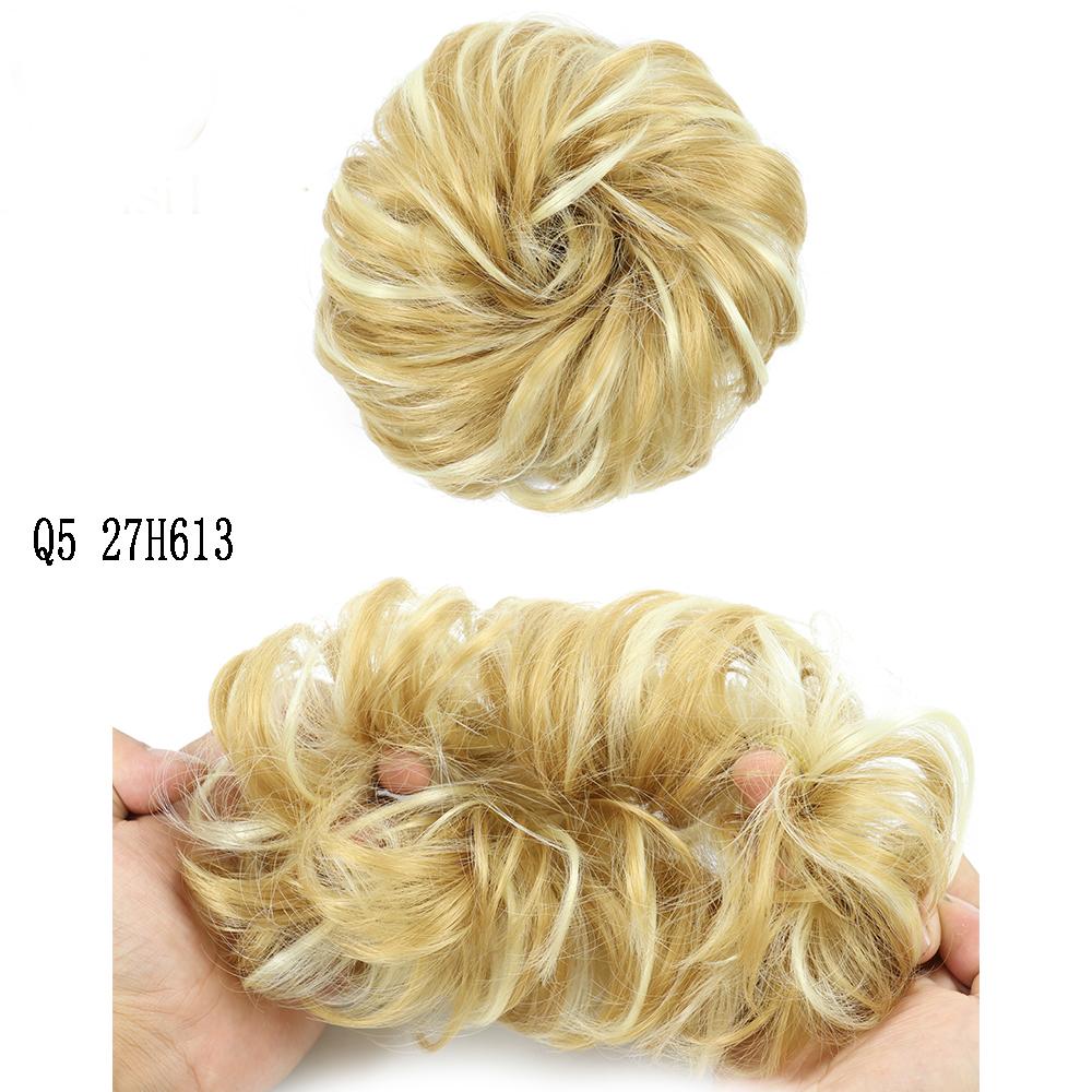 LISI HAIR Synthetic Curly Scrunchie Chignon with Elastic Rubber Band Messy Bun Ponytails Extension for Women