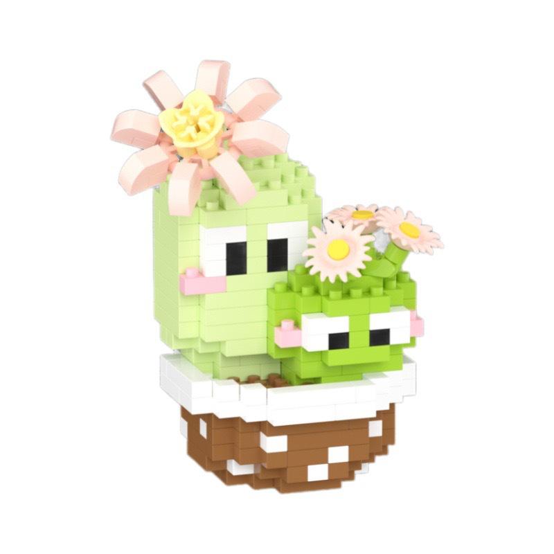 Cactus Micro Particle Assembly Building Blocks - Creative Toy Set and Cross-Border Ornaments Gift