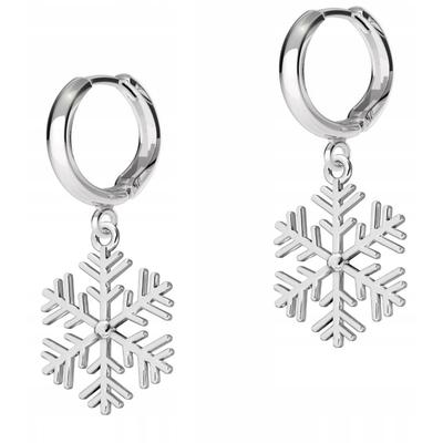Silver Earrings Snowflakes Winter Snowballs Snow Snowflakes Sterling Silver 925