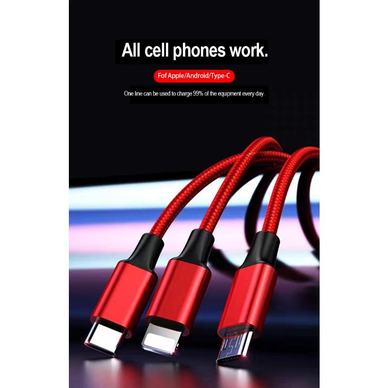 3 in 1 Type C Car Emblem Lightning Micro USB Fast Charging Cable For Kia Ceed Sorento Sportage Niro Optima Picanto Rio Morning Forte K8