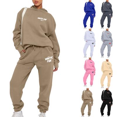 Women's Casual Two Piece Hooded Long Sleeve Long Pants Sports Sweatshirt Set