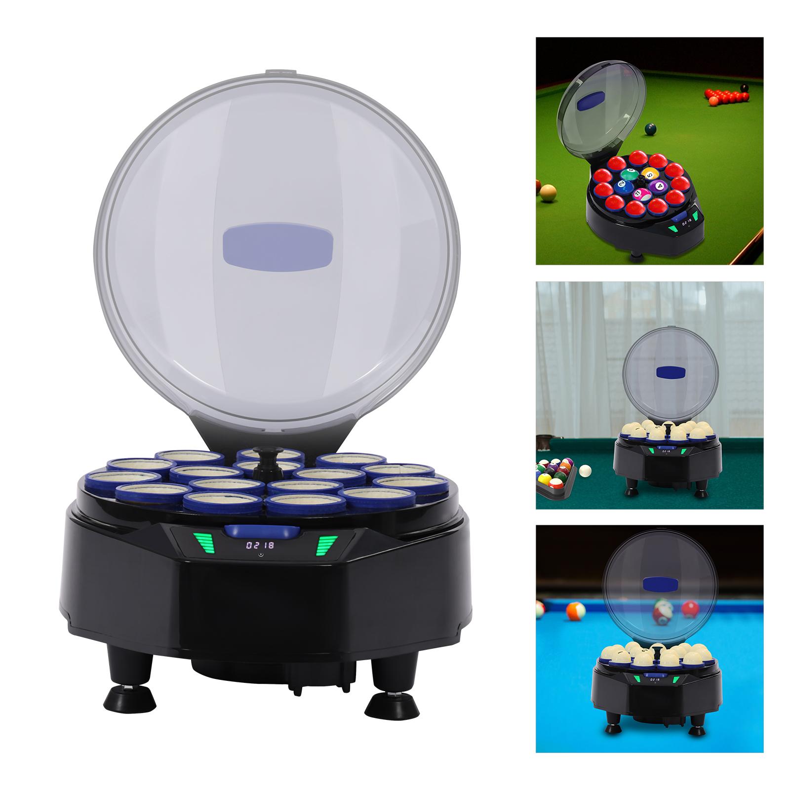 

16 Шаров Полировщик Бильярдных Шаров PC, Желто-Коричневый/Черный Круглый Шнуровой Электрический Очиститель Бильярдных Шаров для Частных Бильярдных