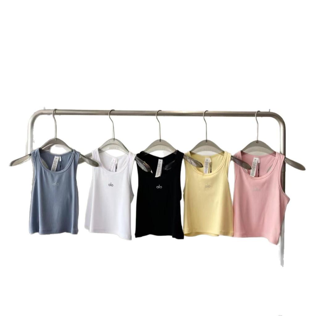 Women's Alo Yoga Breathable Cropped Tank Top - Skin-Friendly, Beautiful Back, Summer Sports Vest