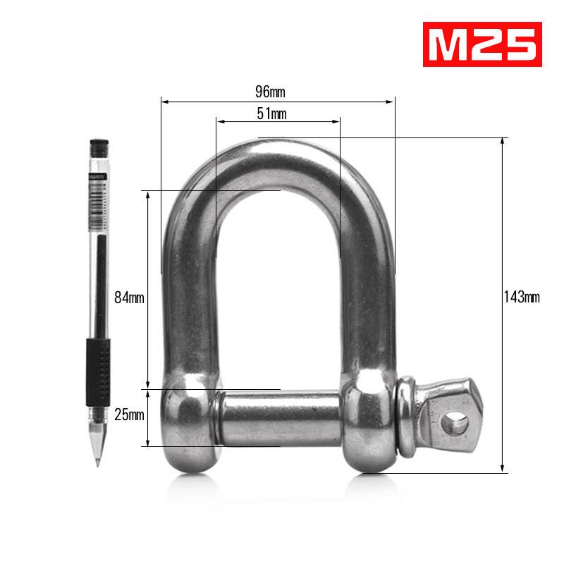 304 Stainless Steel Bow Shackle - Tow Hook, Marine Rope Ring, Chain Lifting Rigging Connector