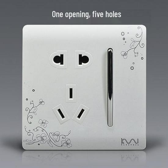 Decorative Wall Socket & Switch Module - Five-Hole Household Power Panel