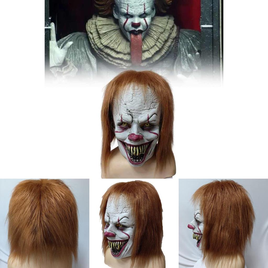 It Pennywise Horror Clown Mask Latex For Halloween Costume And Diy Party Decor