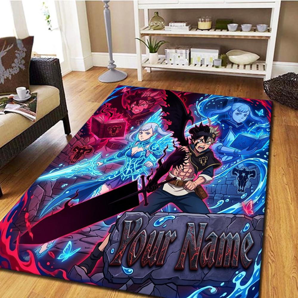 Name Custom Black Clover Carpet for Living Room Bedroom Home Decor Cool Cinema Style Play Floor Mat -HE2
