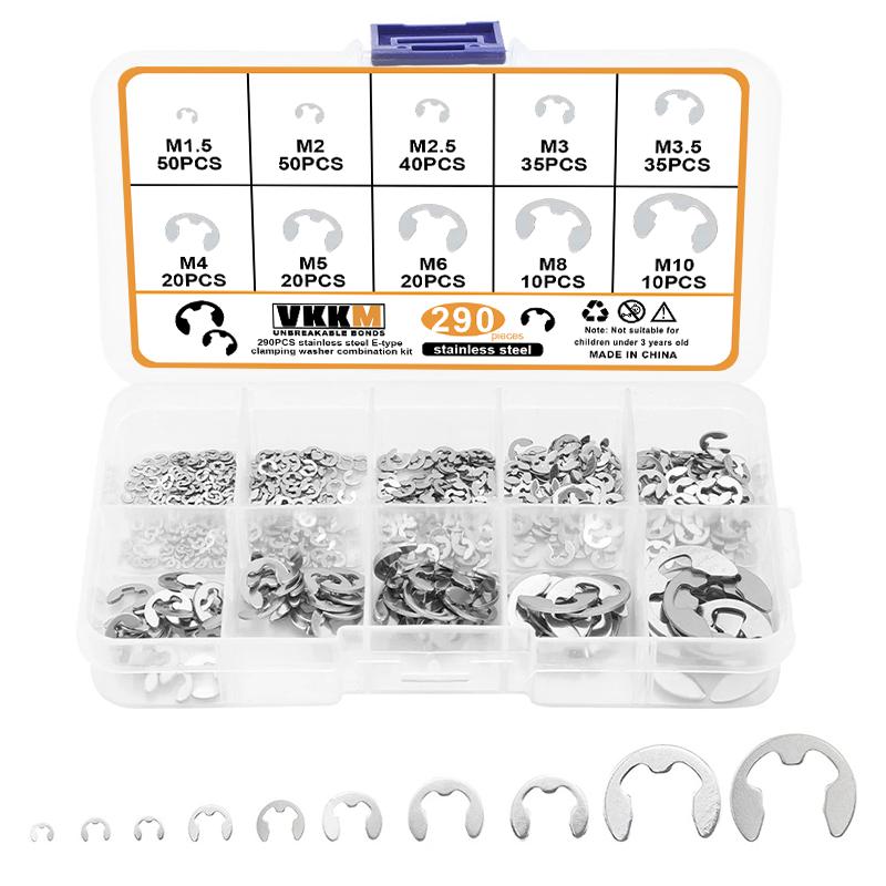 

Комплект из 290 зажимных шайб E-типа из нержавеющей стали