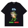 Funny Fishing Meme T-shirt Men Women Hip Hop T-shirt Short-sleeved Casual Cotton Oversized St
