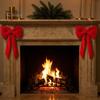 Christmas Garland Hanging Ornaments Velvet Bow Decoration, Soft Plush Xmas Tree Nordic Style Holiday Ornament for DIY Wall, Mirror, Wreath,