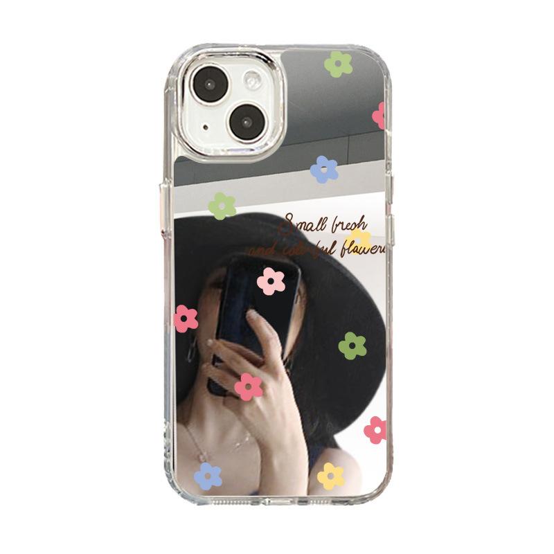 Color Flower Mirror for iPhone17promax Mirror Phone Case 16 Large Hole 14/13 Apple 15