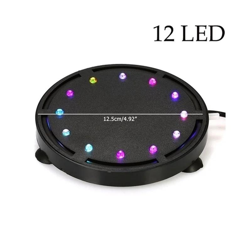 

9LED/12LED Цветная светодиодная лампа для аквариума, светящаяся в темноте, водонепроницаемая, с пузырьками кислорода, для аквариума, аксессуары, украшение 12LED