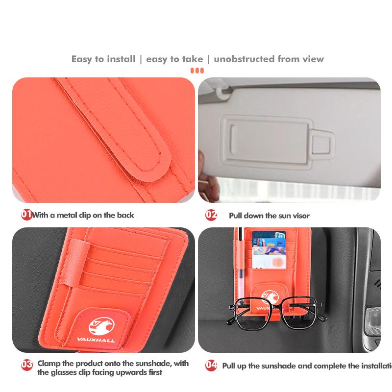 Car Sun Visor Organizer Storage Bag Card Glasses Holder Clip For Vauxhall Tigra Corsa VXR Astra D G J H Zafira Vectra