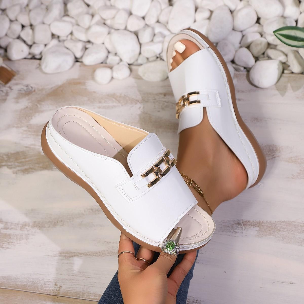 New Style Oversized Shoes - Platform Heels with Thick Soles, Slip-on Sandals 36