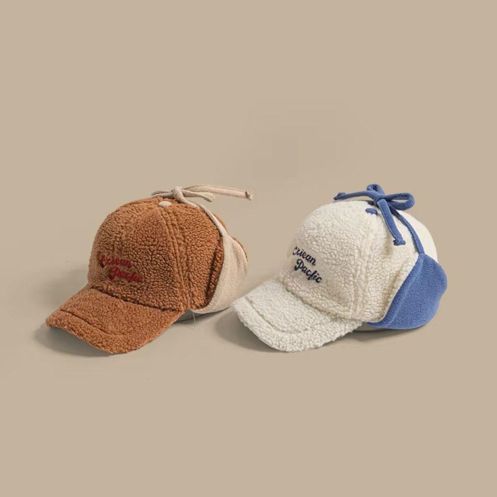 Ear Protectors Warm Pilot Hat Thickened Lamb Wool Hat Fashion Winter Baseball Cap  Skiing Cycling