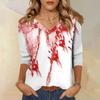 3/4 Sleeve Shirts For Women Cute Print Graphic Tees Blouses Casual Plus Size Basic Tops Pullover