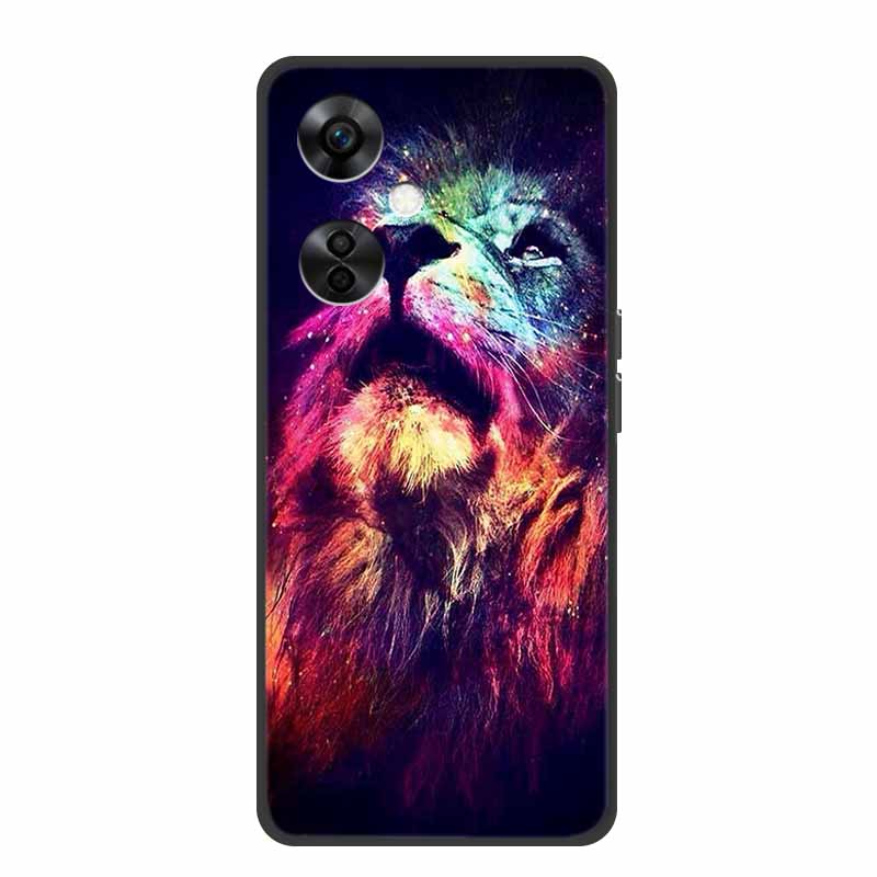 For OnePlus Nord CE 3 Lite 5G Cases Black Silicone Soft Cute Cat Rose Case For OnePlus Nord CE 3 5G Heart Lion Luxury TPU Cases