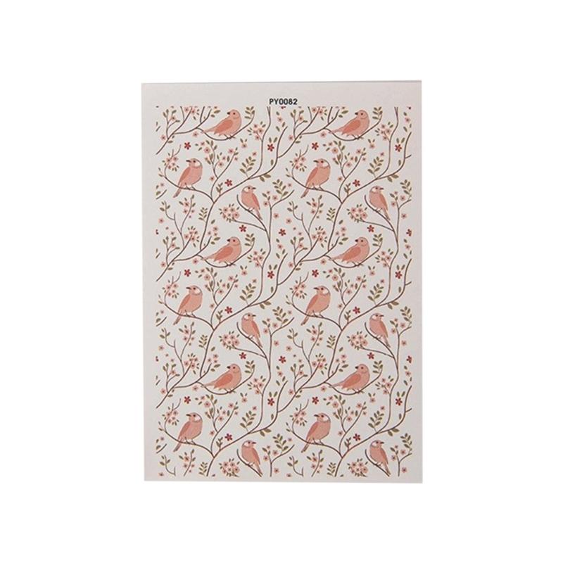 Flower Clay Transfer Paper Bird Flower Transfer Paper Water Soluble Transfer Paper for Clay Earrings Jewelry Making