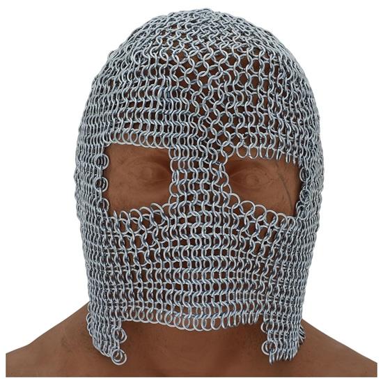 Armory Replicas Chainmail Coif Medieval Hood Steel Butted Riveted Neck Face Armor
