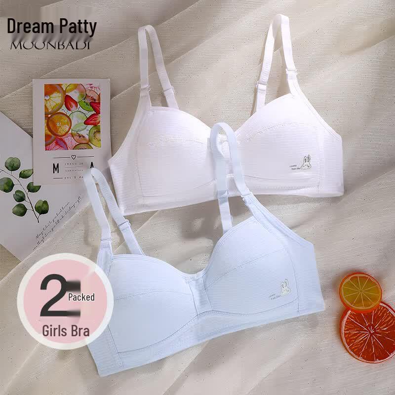 Mengbadi Teen Girls  Lightweight Cotton Developmental Bra 2-Pack 80A