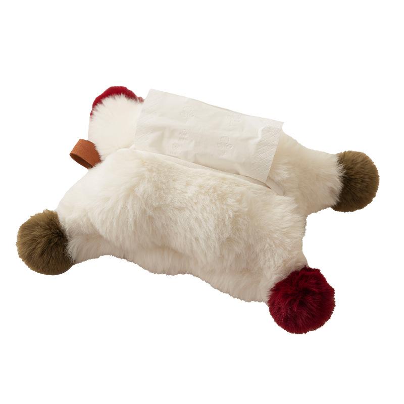 Plush Wall Hanging Tissue Bag for Living Room High-end Dining Table Bedside Storage Bag Milk Oil Wind Napkins Smoking Paper Box