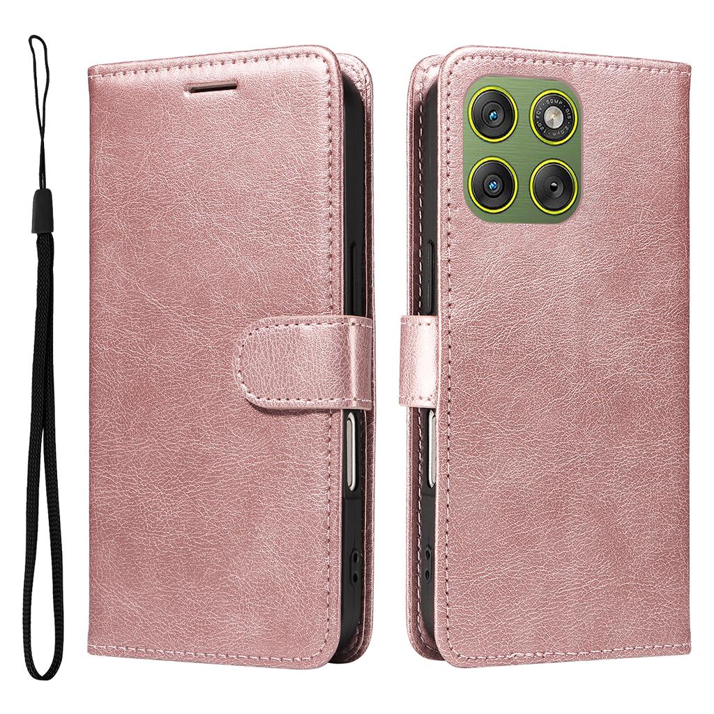 For Motorola Edge 70 5G Leather Wallet Case with Strap Solid Color Phone Stand Cover