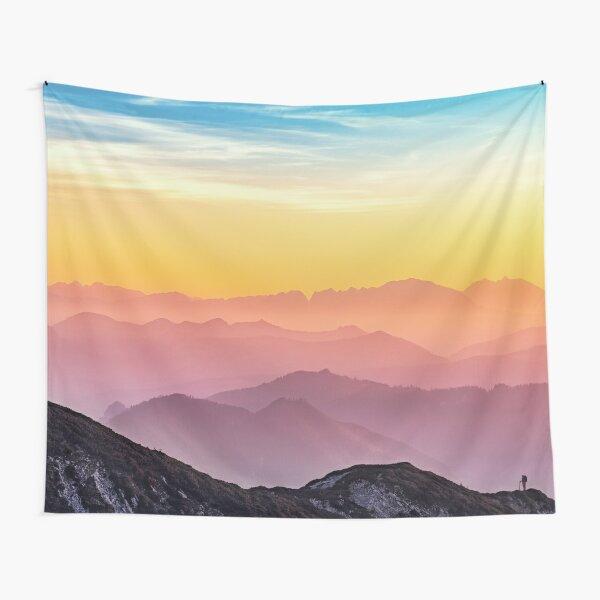 Nature Mountain Tree Tapestry Aesthetic Landscape Tapestry Green Woodland Scenery Wall Hanging for Bedroom Living Room Decor