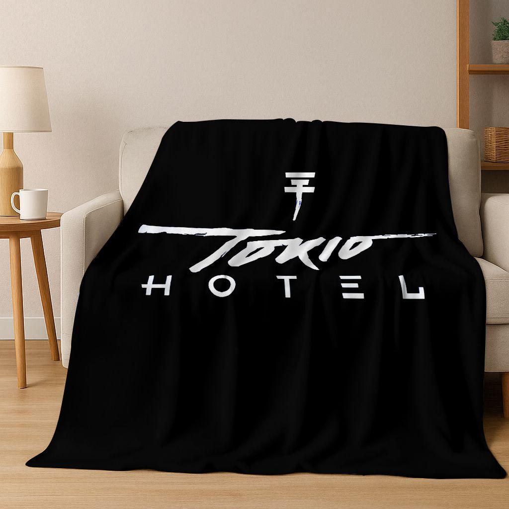 

Модний Фланелевий Плед у Стилі Рок-Музики Tokio Hotel Білл Том Каулітц, Затишний М який Плед для Дому, Спальні, Ліжка, Дивана, Подарунок 75x90cm