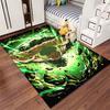 "Anime Style Green Aura Rug with Powerful Character Artwork Design" Suitable for Use As an Anti-slip for Living Room Bedroom Sofas