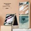 Custodia Samsung Z Flip6 con Cuore in Vetro Galvanizzato Schermo Pieghevole