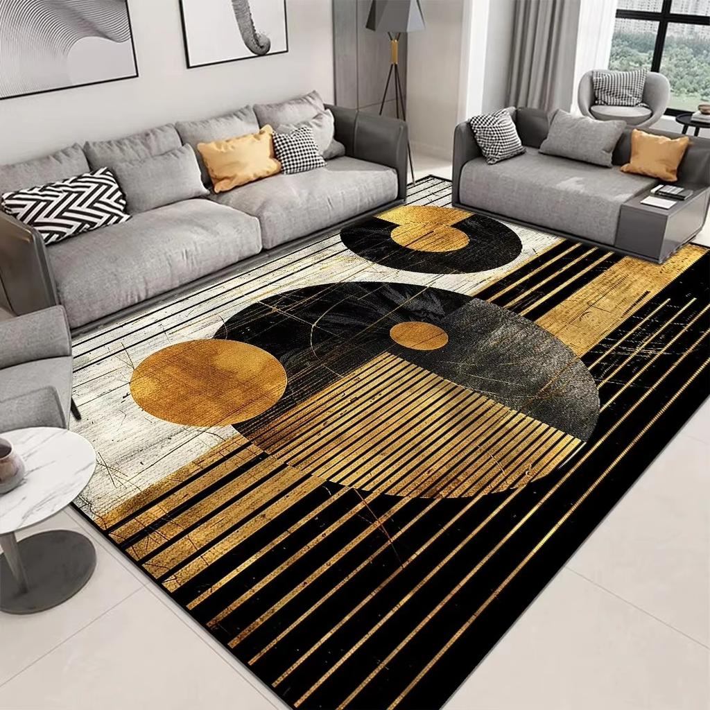 Geometrische Teppiche für große Flächen zur Wohnzimmerdekoration Moderne Luxus-Sofa-Tischteppiche Schlafzimmer Rutschfeste Fußmatte Waschbare Fußmatten