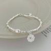 Vintage 925 Silver Bamboo Pearl Bracelet for Women Korean Style Round Bead Heart-shaped Bracelets Jewelry Birthday Gift