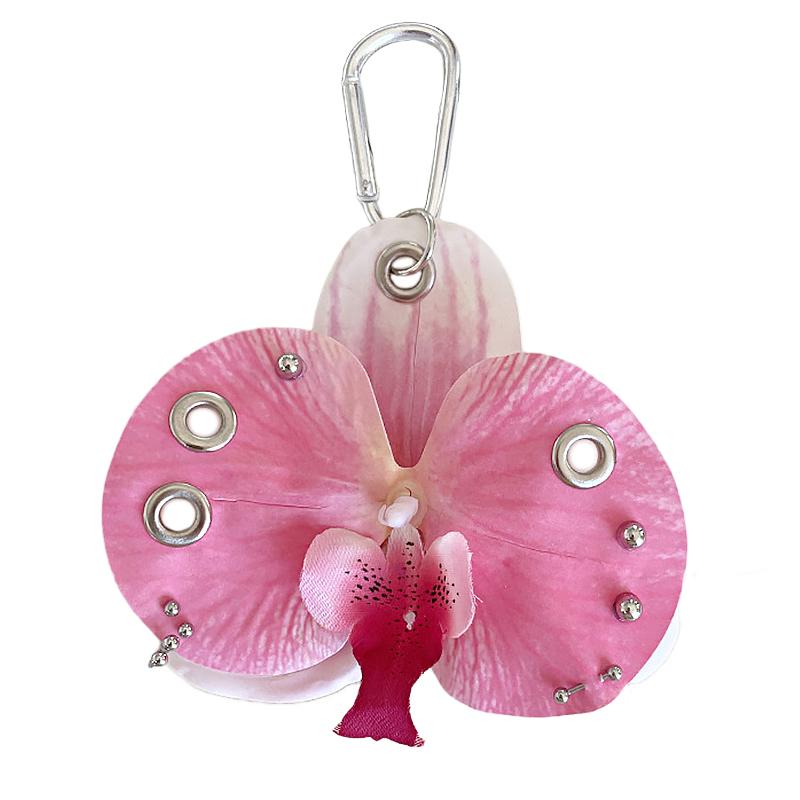 Women Girls Simulation Flowers Personality Artificial Butterfly Orchid Gift Alloy Fashion Accessories Pendant Ornament 5 Colors