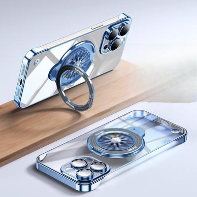 Applicabile A Custodia per Telefono con Supporto Magnetico a Giroscopio per iPhone16, Custodia Protettiva Anti-caduta Bordi Sbiancati per Apple 15 14proMax