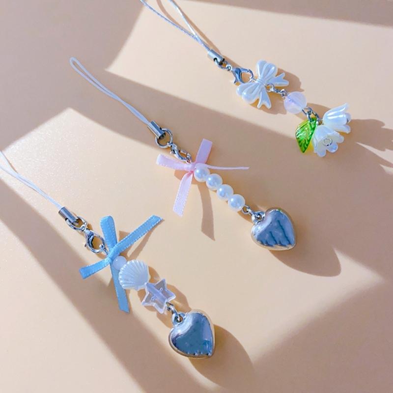 Fashionable Phone Pendant Cute Bag Charm Handmade Phone Charm Stylish Phone Chain Alloy Material Gift for Women Girls
