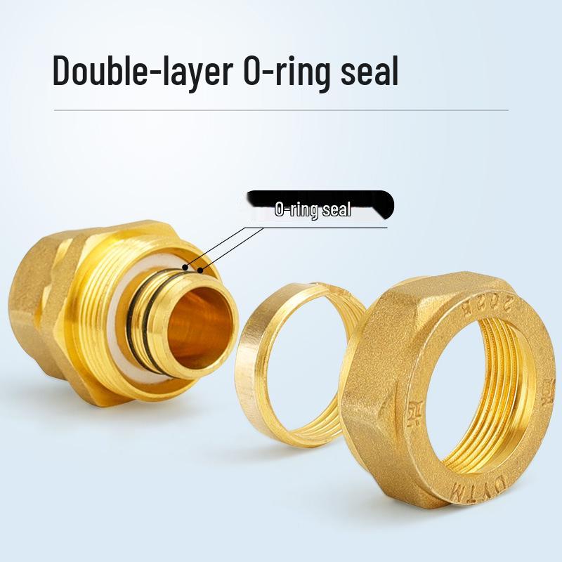 Aluminum-Plastic Pipe Ferrule Reducer Fitting, 1216-1620 for Solar and Floor Heating, Copper 2025