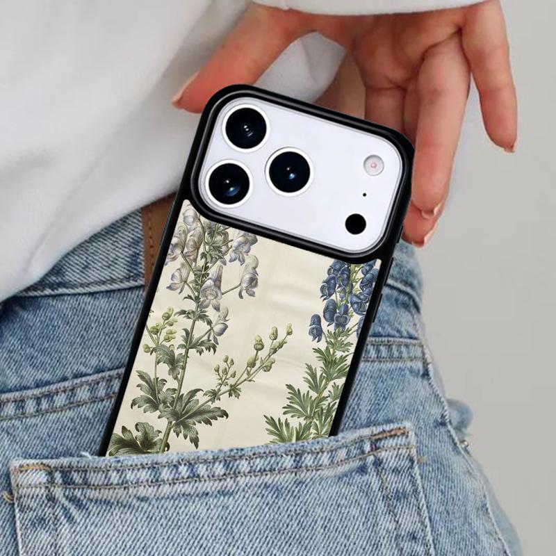 Botanical Drawings Flowers Plants Soft Phone Case for iPhone 16e 15 14 13 12 17 Pro Max Plus Air 17pro Cover Coque