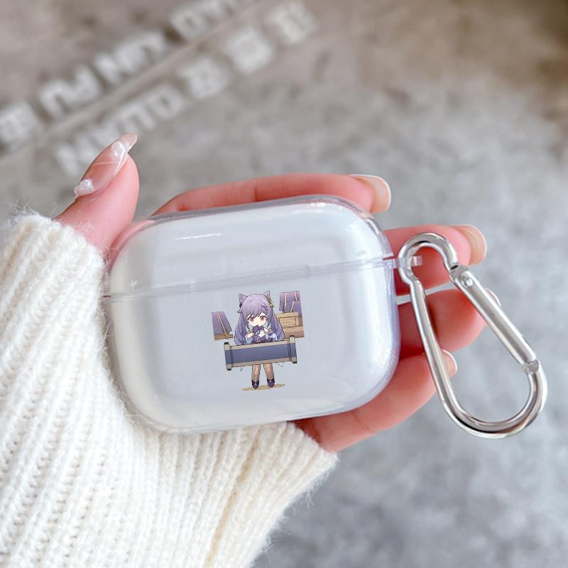 Genshin Impact klee Qiqi xiao Case for Apple Airpods 2 1 Earphone Cases With Hook For Airpod Pro 3 Pro2 Clear Protective Covers