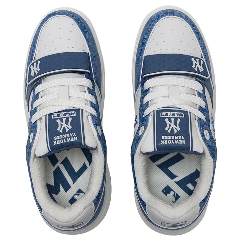MLB New York Yankees Textile, Synthetic Leather Height Increasing Low top Skateboard Shoes Unisex Navy Blue 3ASXP025N-50NYS