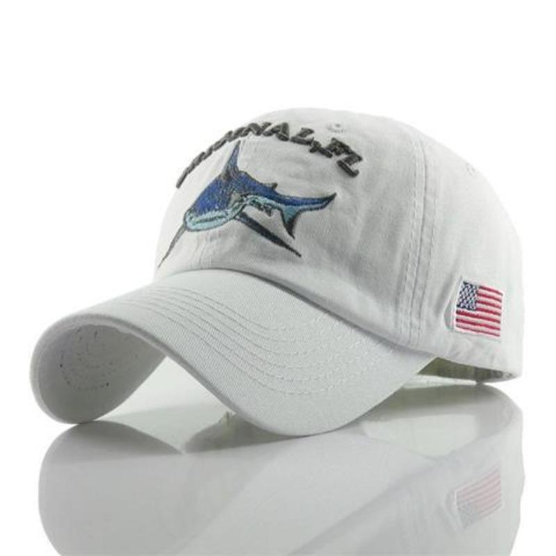 Gewaschene Baumwoll-Haifisch-Baseballkappe Frühling Sommer Ausflug Schwertfischkappe Streetwear gebogener Schirm Hip-Hop-Hut
