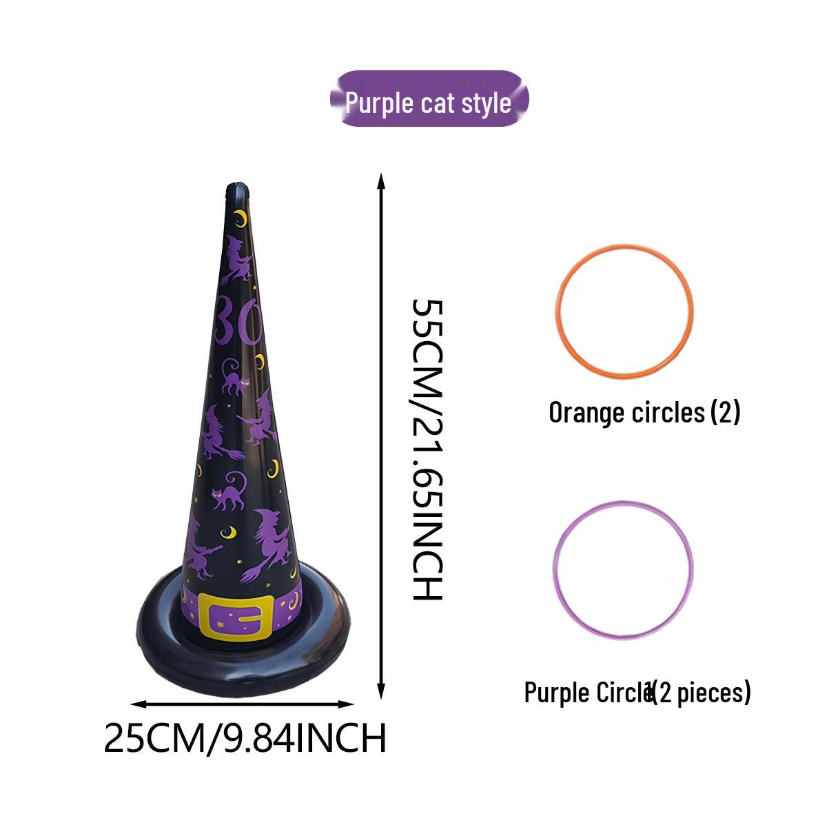 

Надувная шляпа ведьмы, кольцеброс, реквизит для игры на Хэллоуин