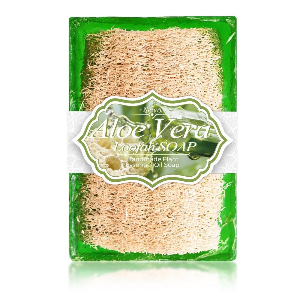 Lemon Scented Handmade Loofah Soap: Deep Cleansing, Moisturizing, Exfoliating Bath & Face Wash